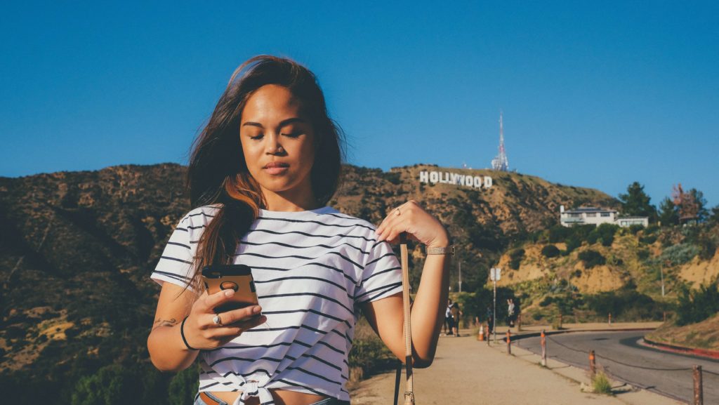 Woman looking at phone